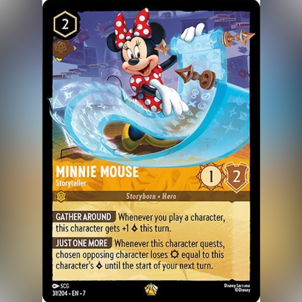 Disney Lorcana Minnie Mouse Legendary Storyborn Hero Card 31/204 EN 7 Non Foil